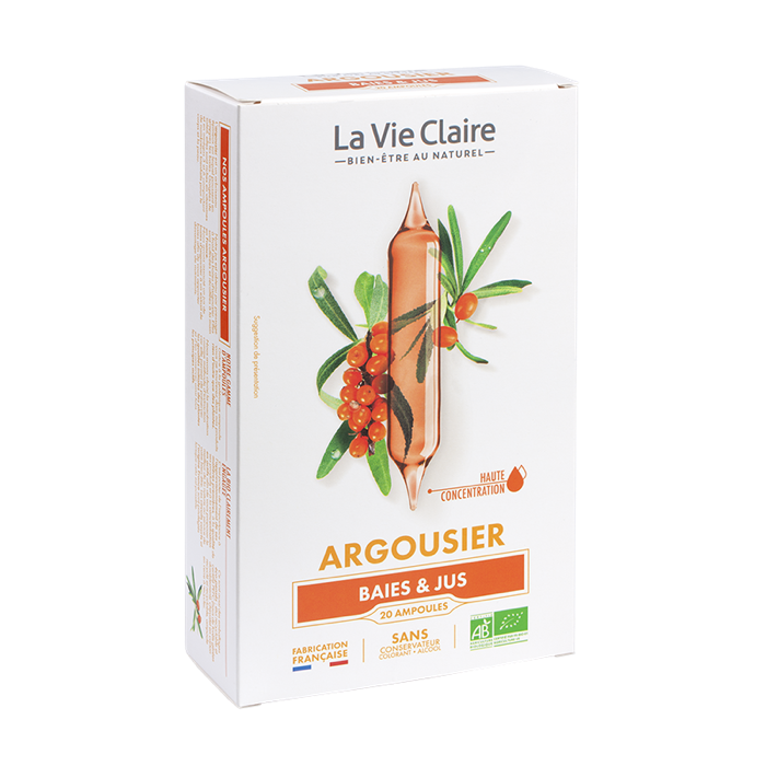 Argousier 20 ampoules - immunité/vitalité - La Vie Claire